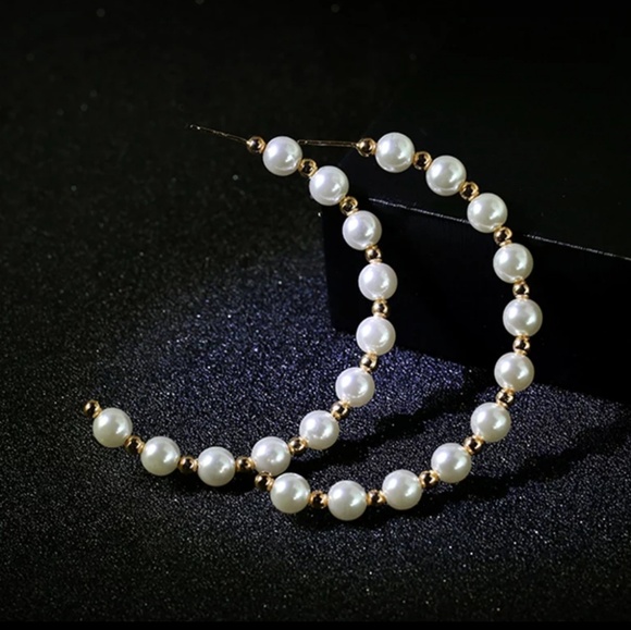 Jewelry - Pearl Hoop Earrings